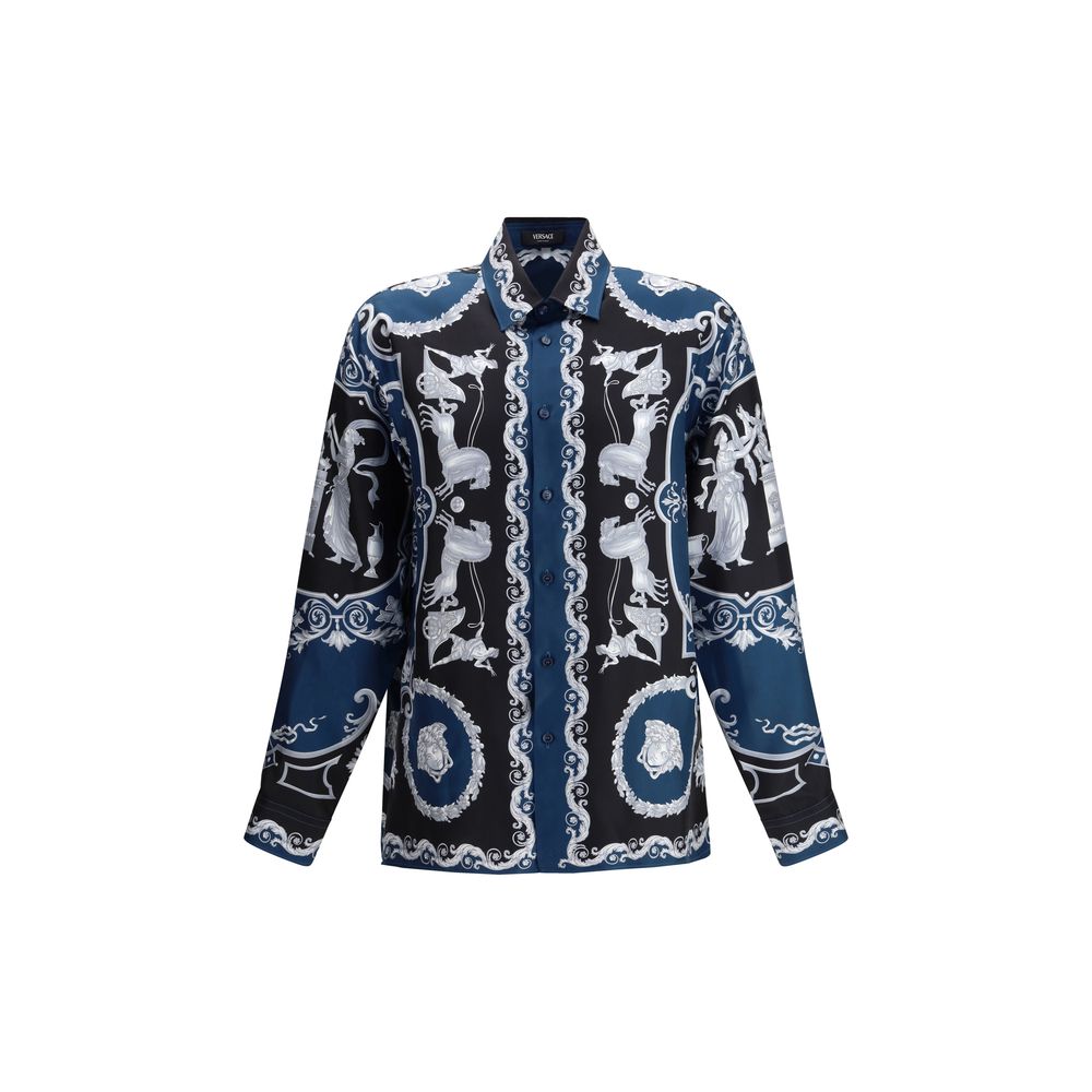 Regular-Fit Printed Silk Twill Shirt