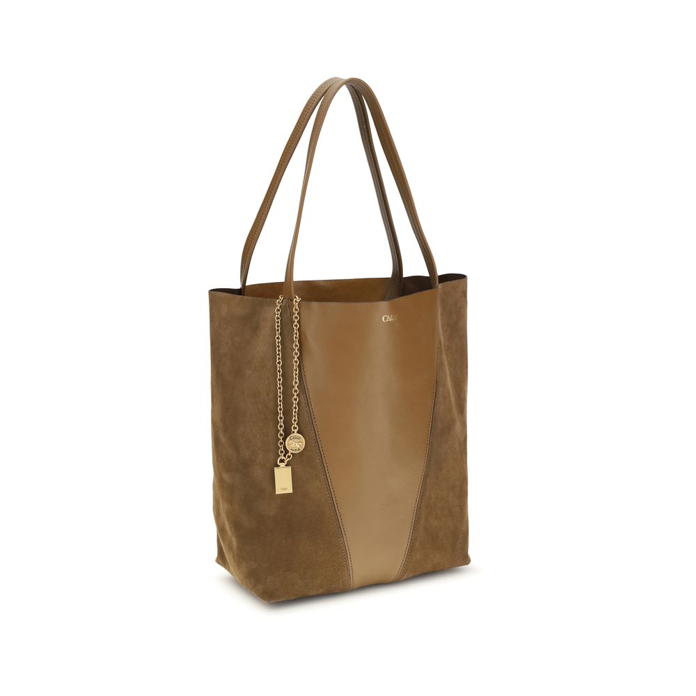 Beige Leather Tote Bag