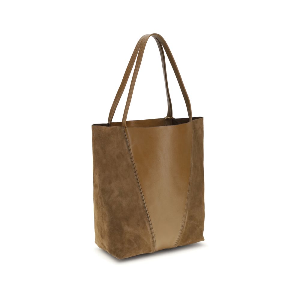 Beige Leather Tote Bag