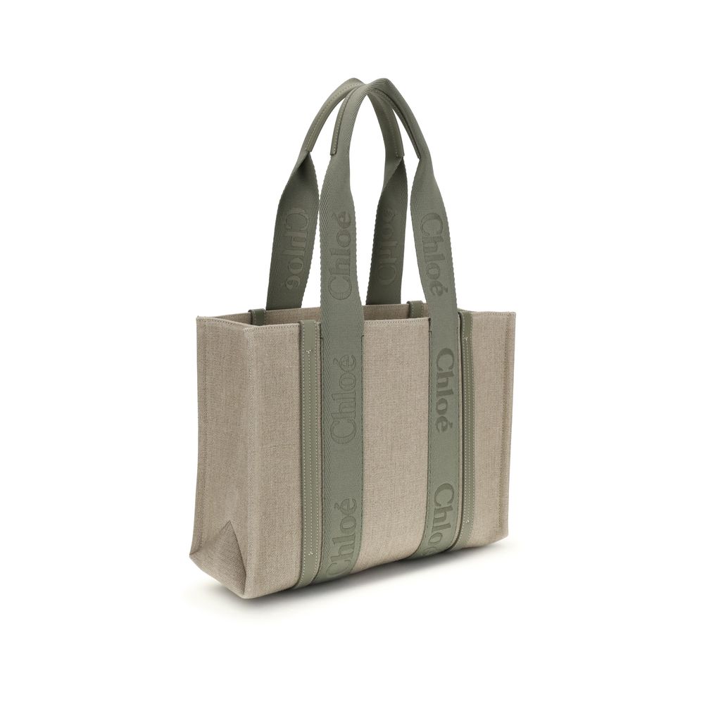 Beige Linen Tote Bag