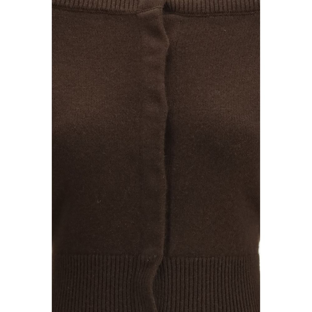Soft Cashmere Open-Neck Shrunken Cardigan