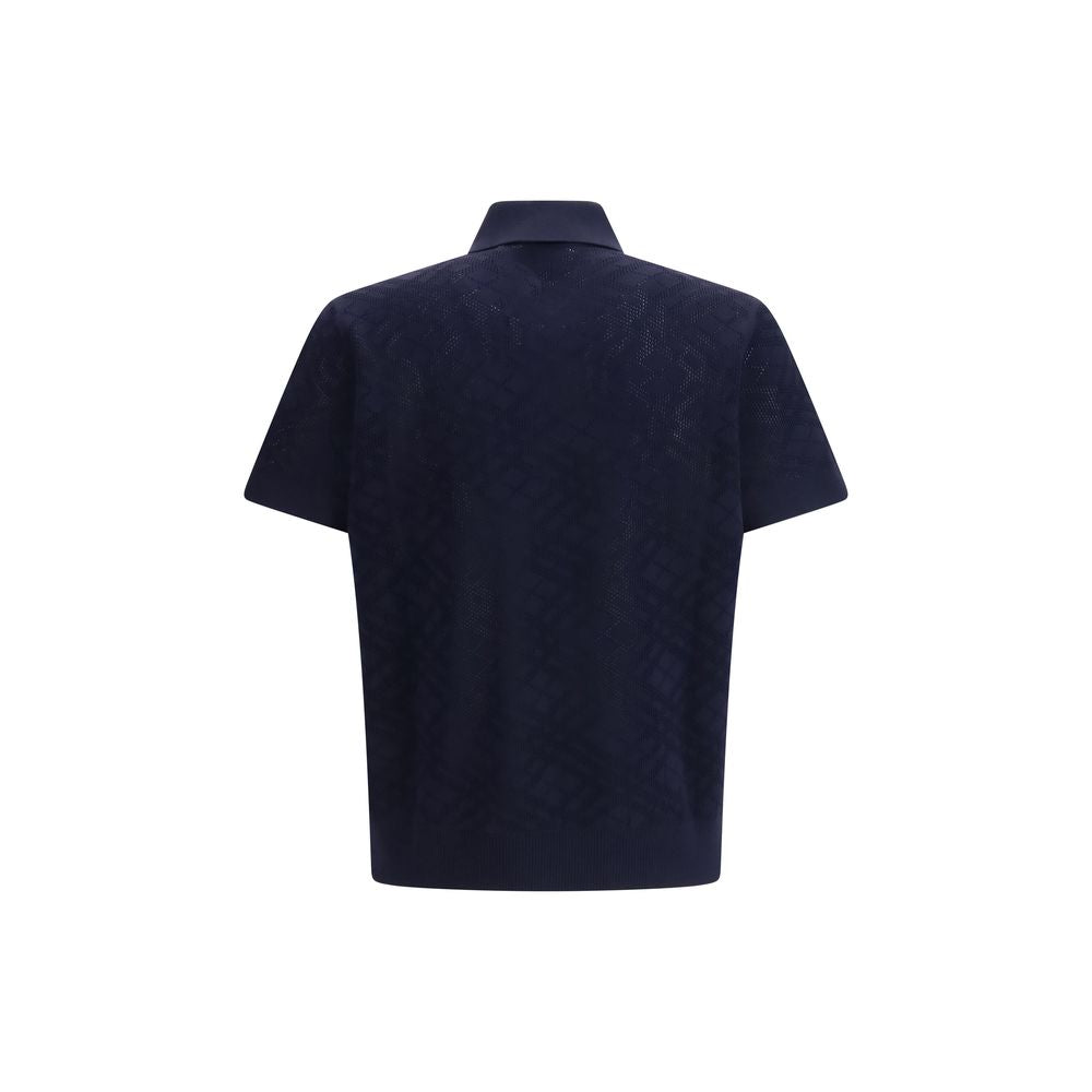 Blue Wool Polo Shirt