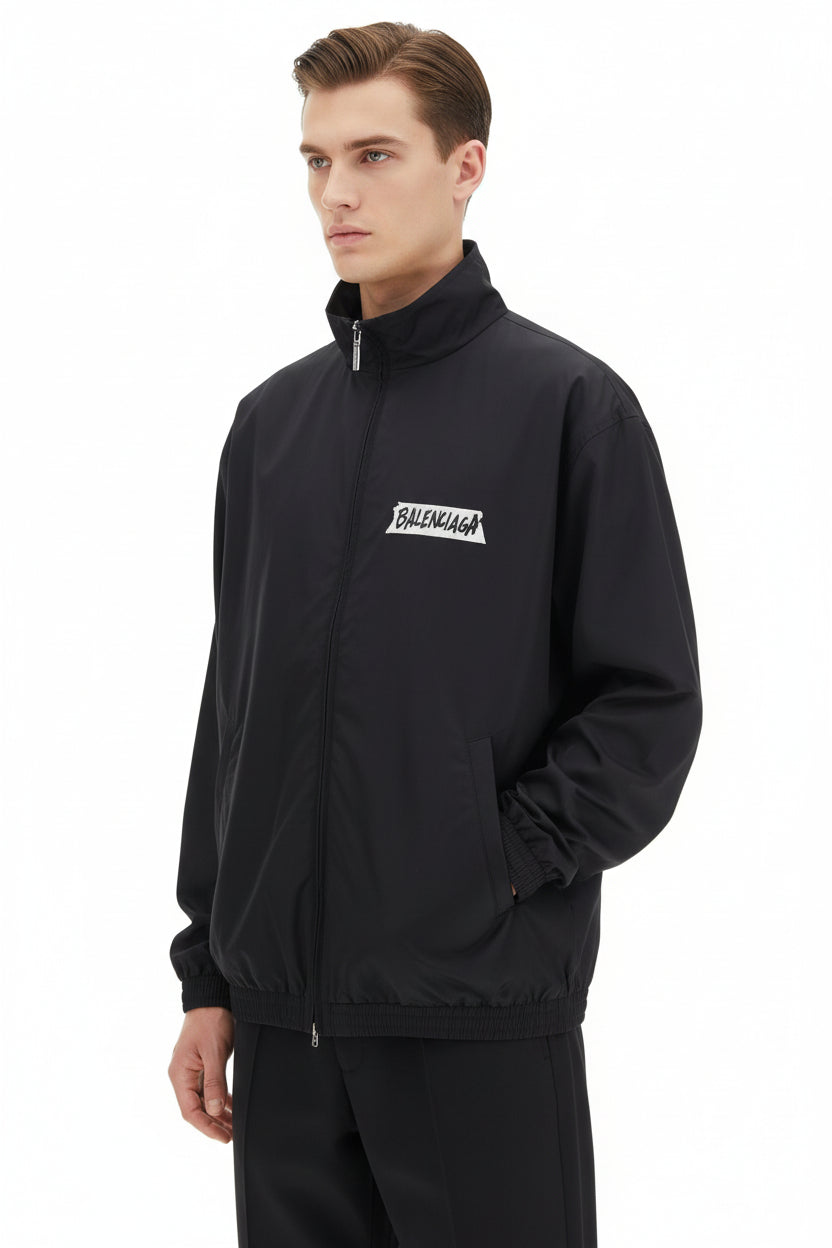 Black Cotton Shell Jacket