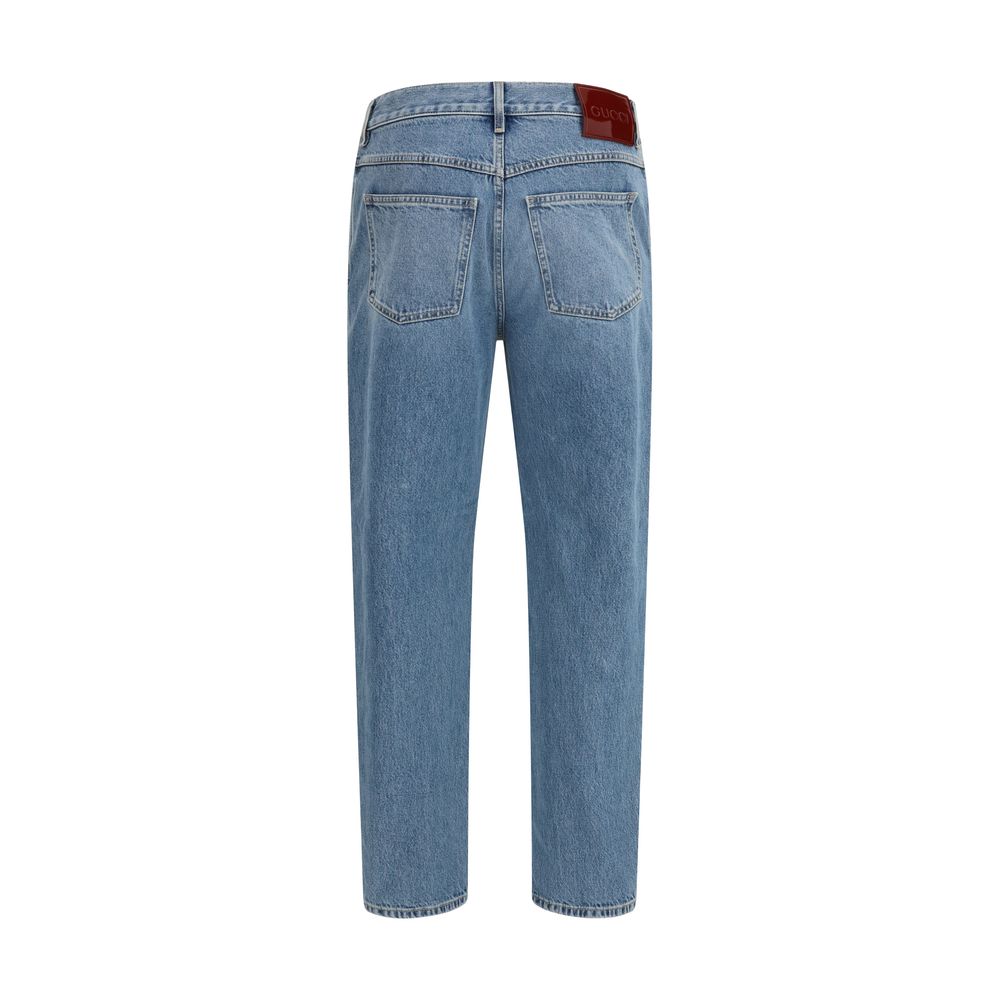Blue Cotton Slim Fit Jeans