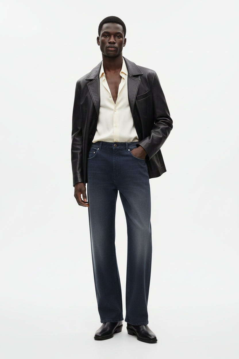 Blue Cotton Relaxed Fit Jeans