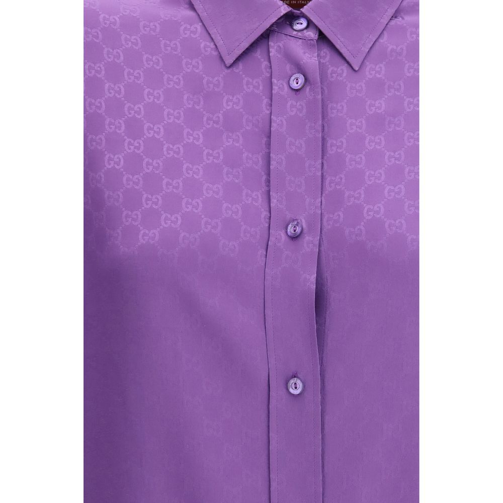 GG Supreme Print Silk Shirt