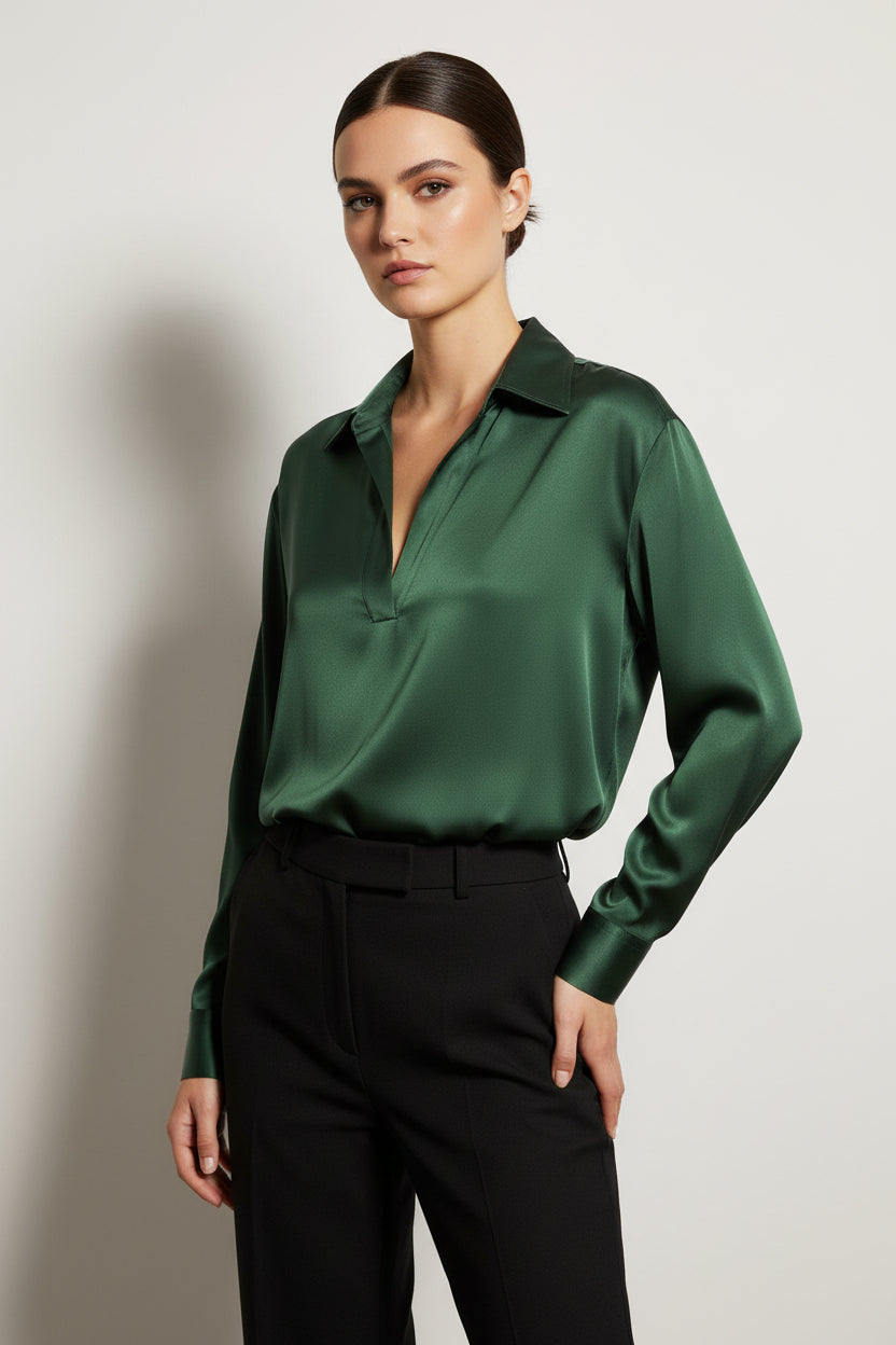 Green Silk Shirt