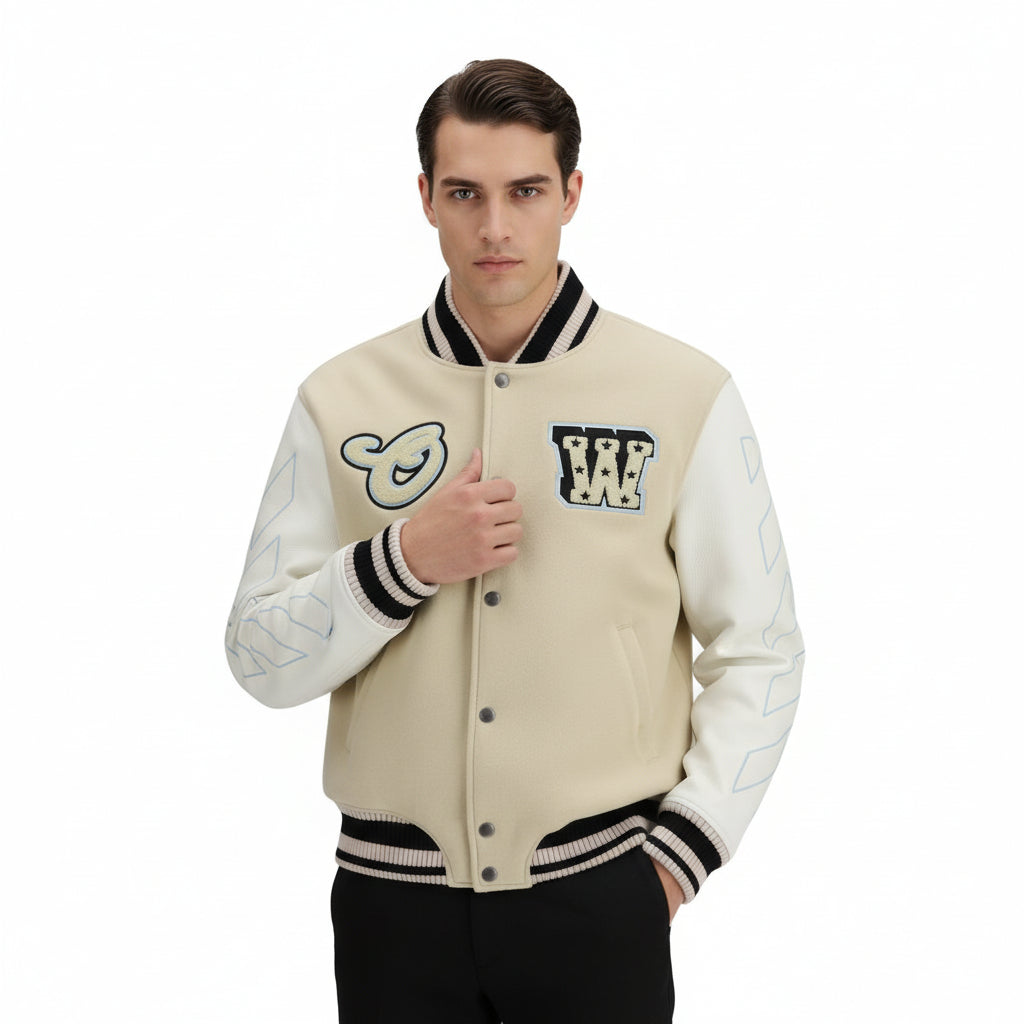 Beige Wool Bomber