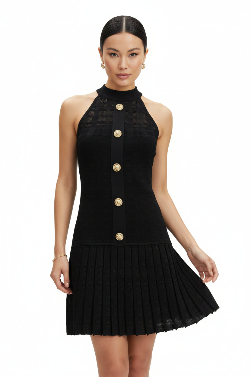 Black Viscose Casual Dress