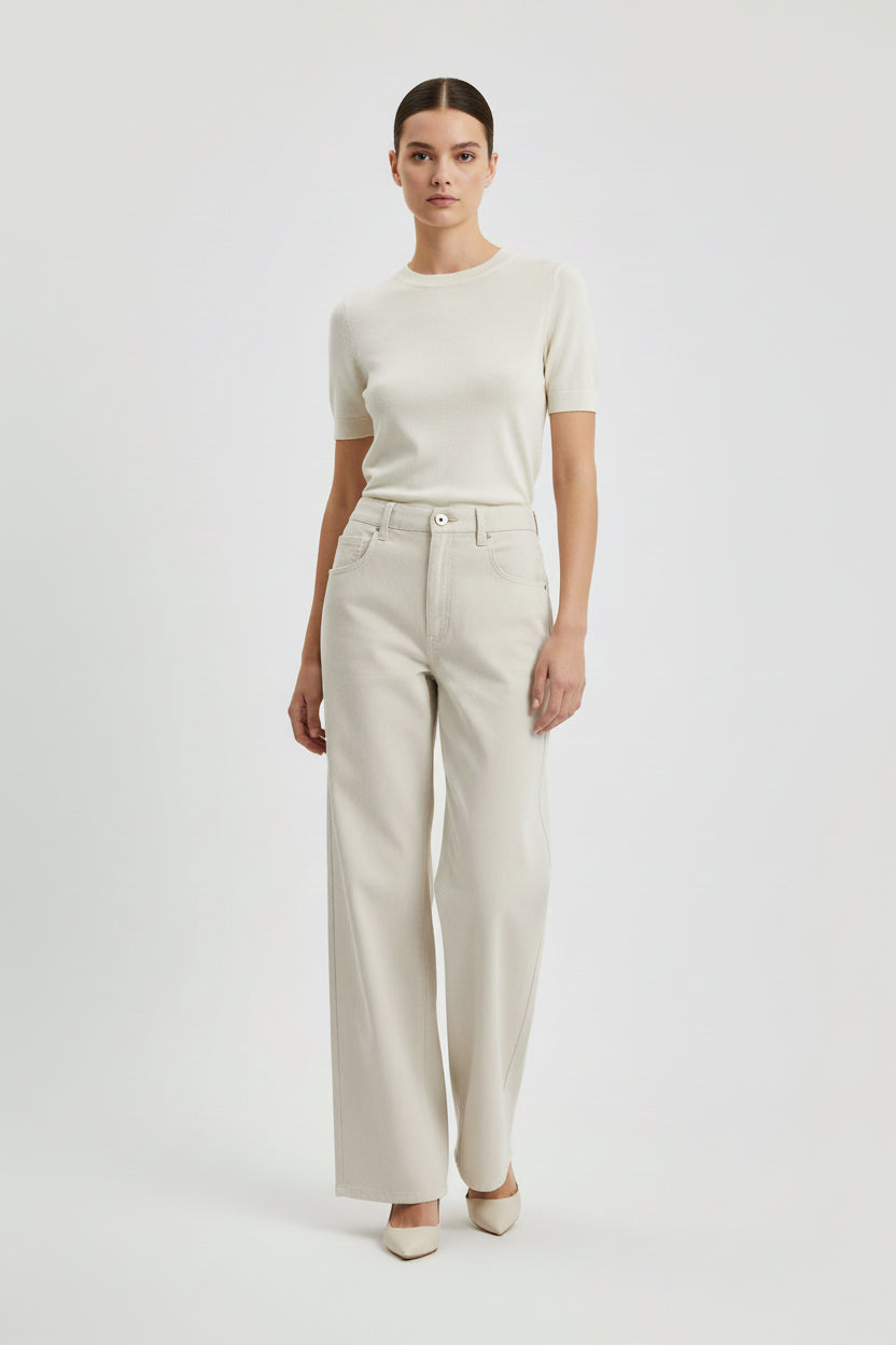 White Cotton Jeans Denim