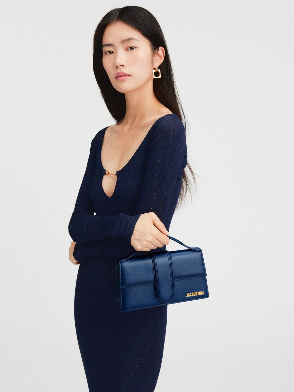 Dark Navy Leather Le Grand Bambino Handbag