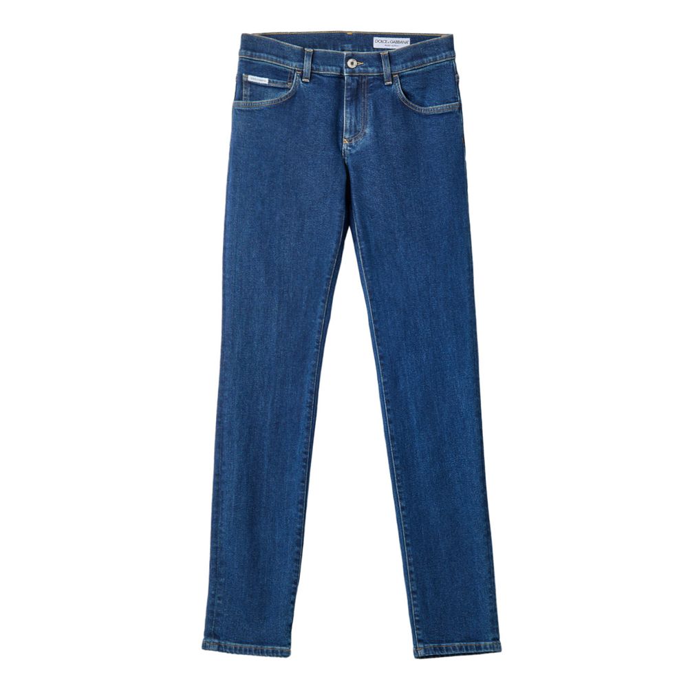 Blue Cotton Skinny Jeans