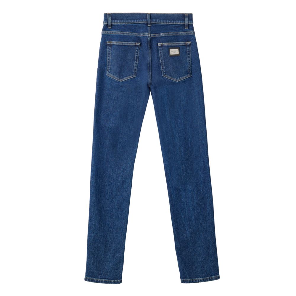 Blue Cotton Skinny Jeans