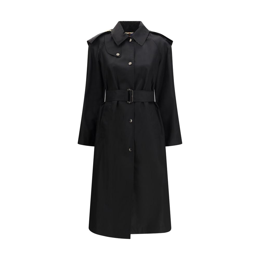 Black Nylon Trench Coat