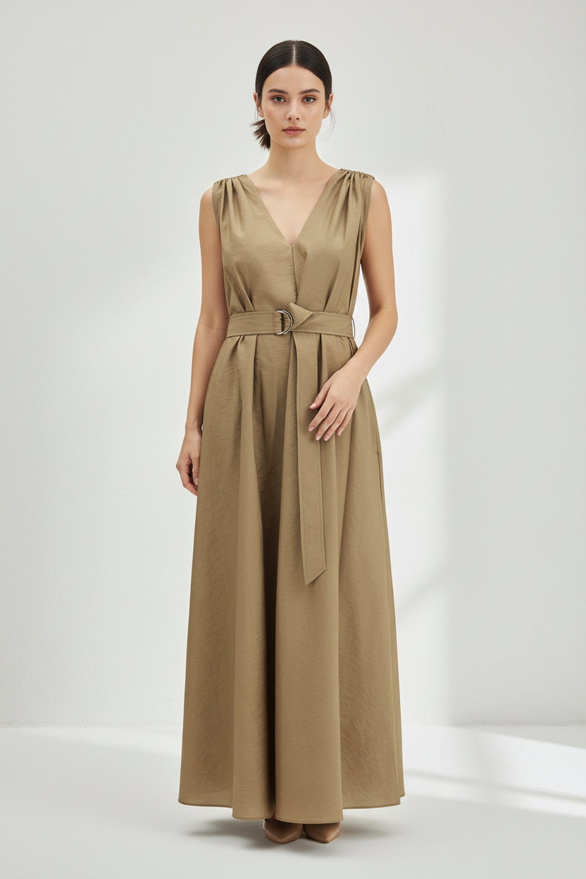 Beige Polyamide Casual Dress