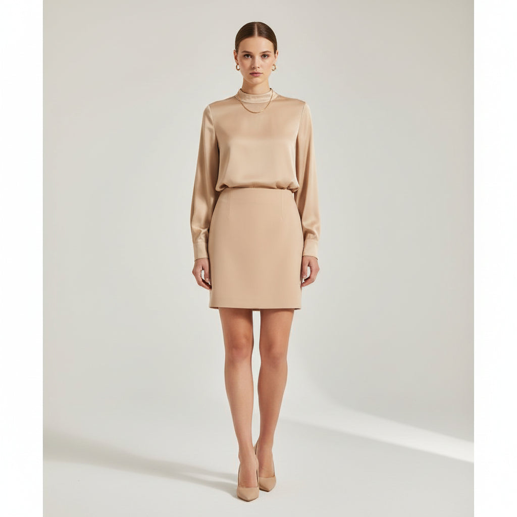 Multicolor Polyester Mini Skirt