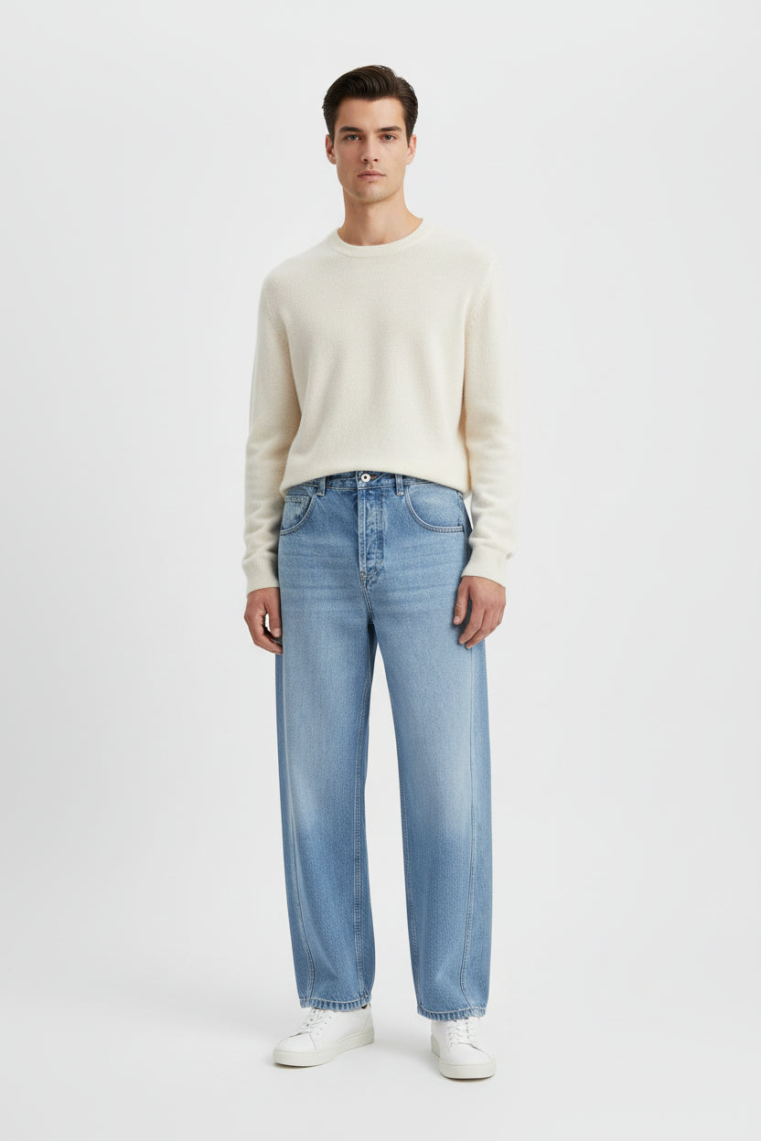 Blue Polyester Jeans Denim