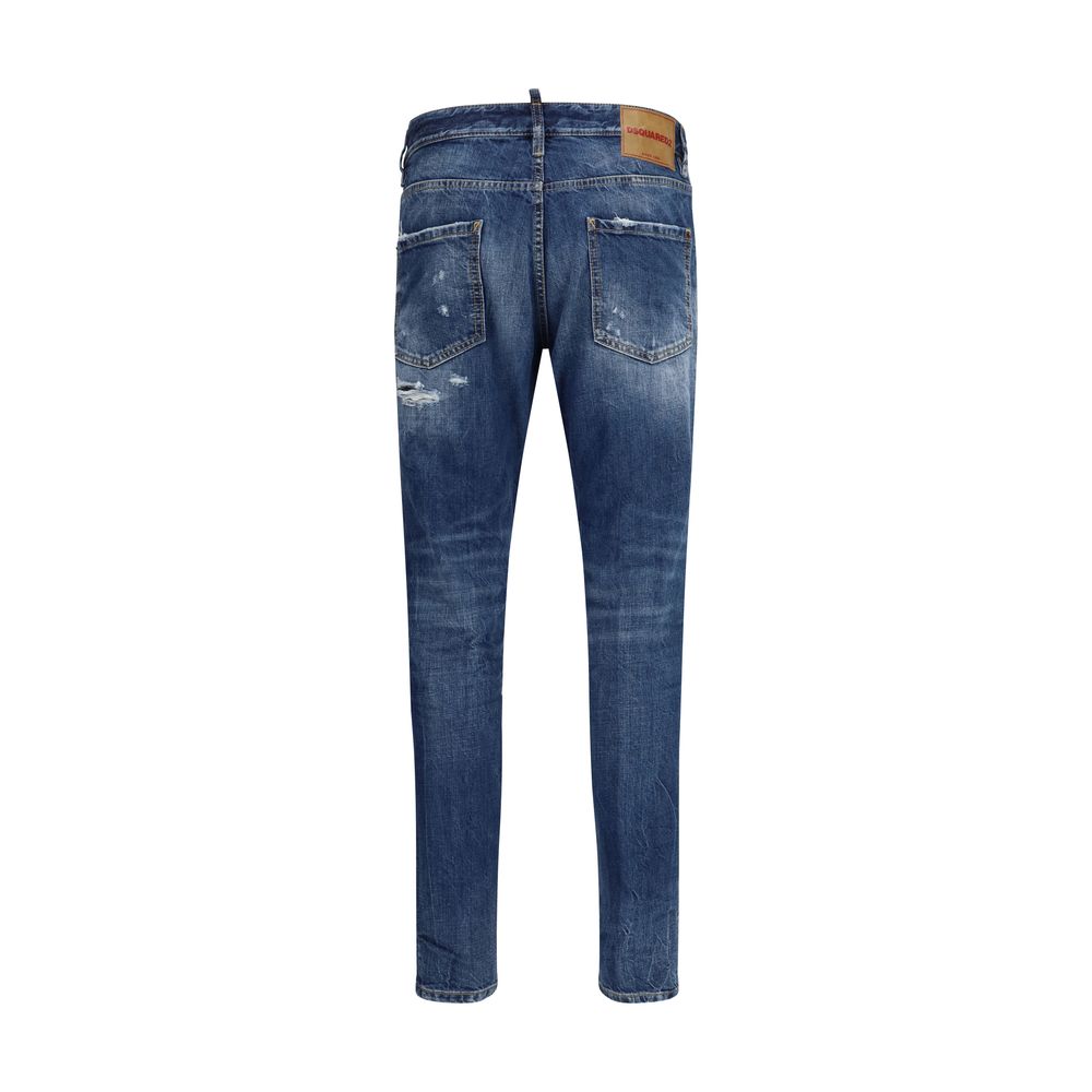 Blue Cotton Slim Fit Jeans