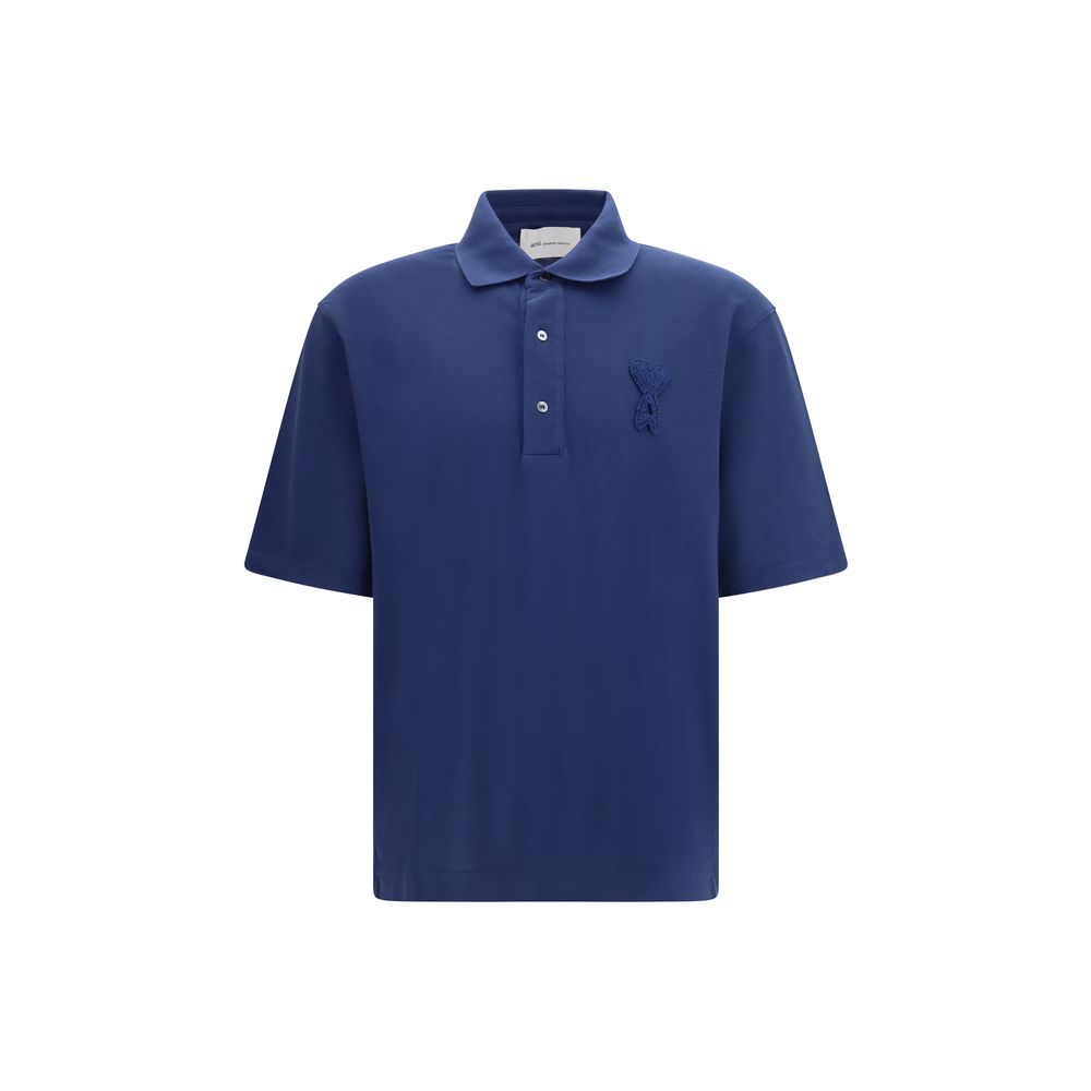 Blue Cotton Polo Shirt