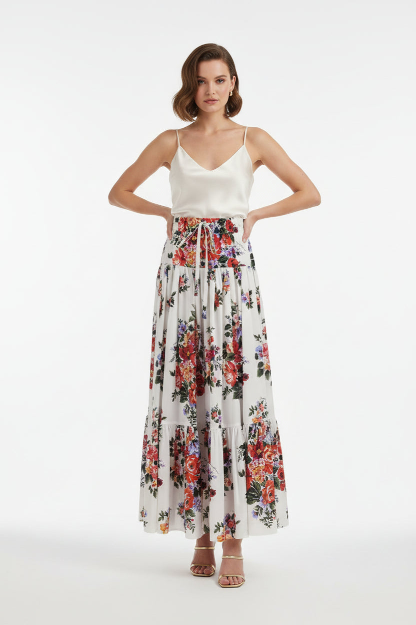 Multicolor Cotton Long Skirt