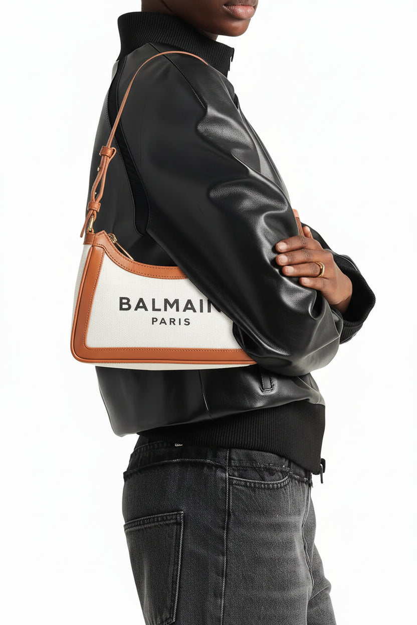 Brown Cotton Shoulder Bag