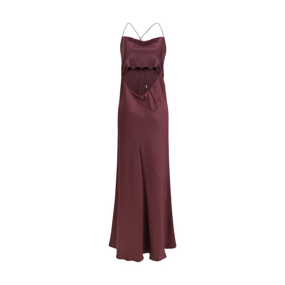 Bordeaux Marabou Casual Dress