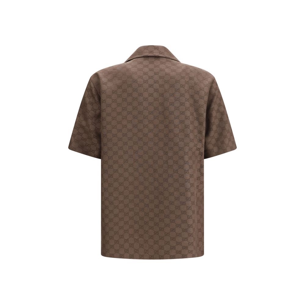 Brown Linen Shortsleeve Shirt