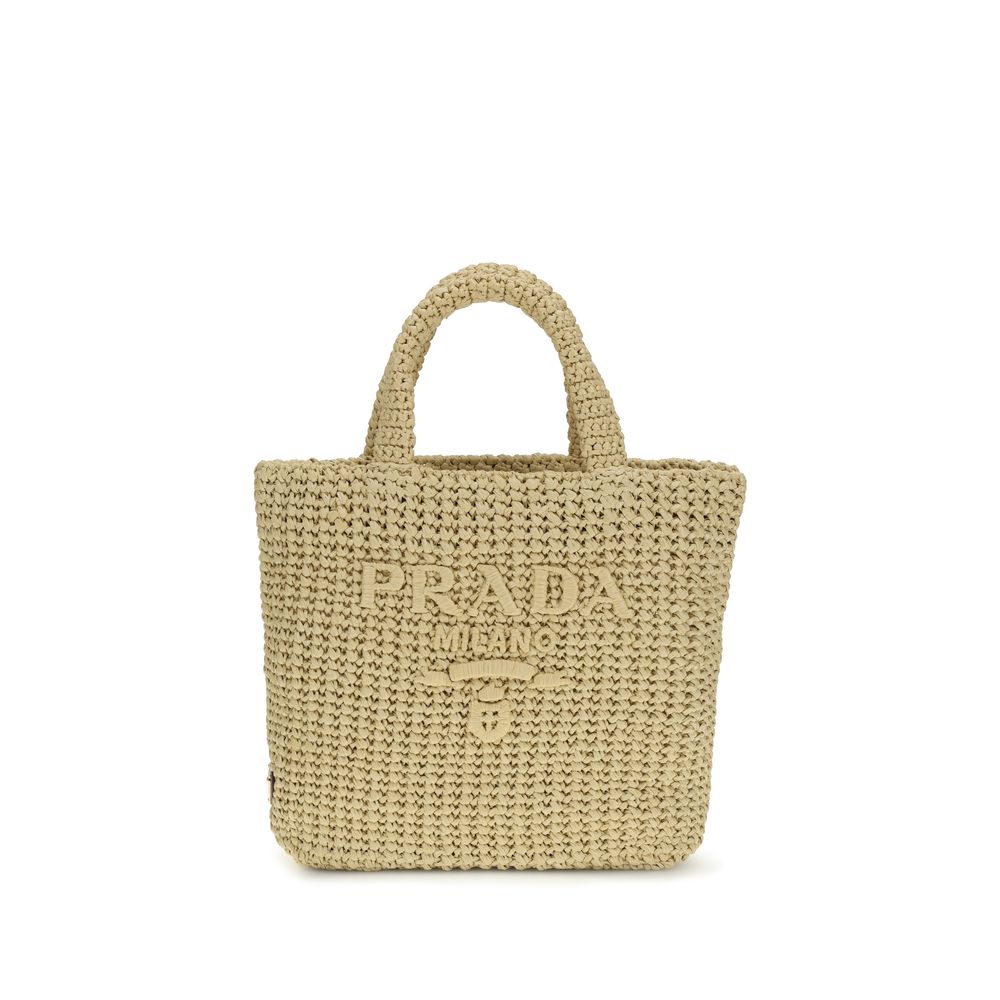 Beige Viscose Tote Bag