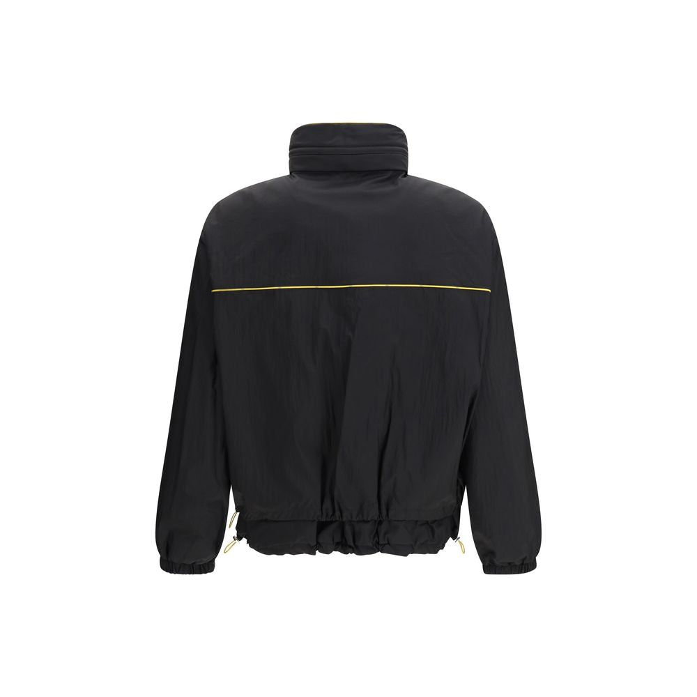 Black FF Jacquard Zipped Reversible Windbreaker