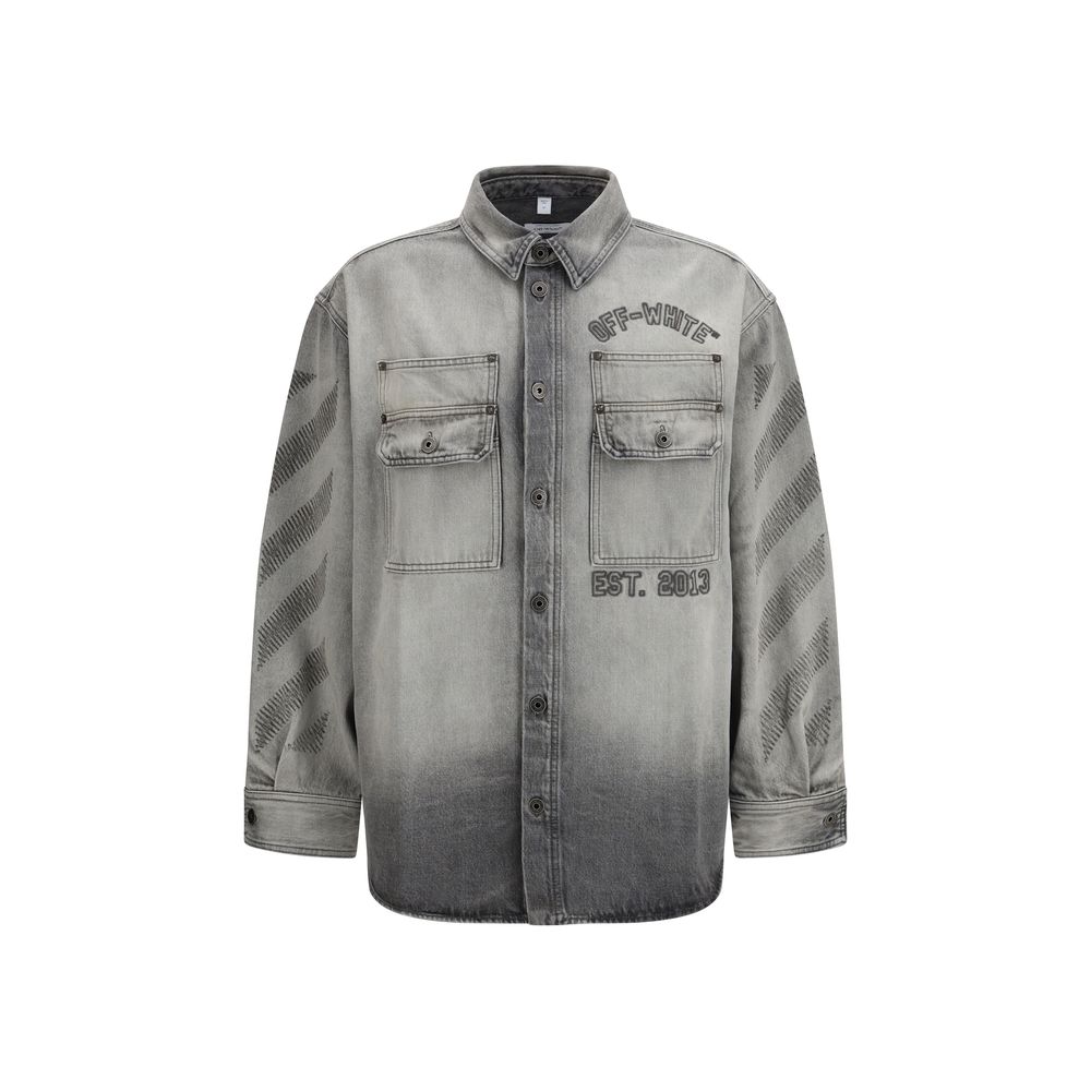 Diag Military Overshirt In Denim