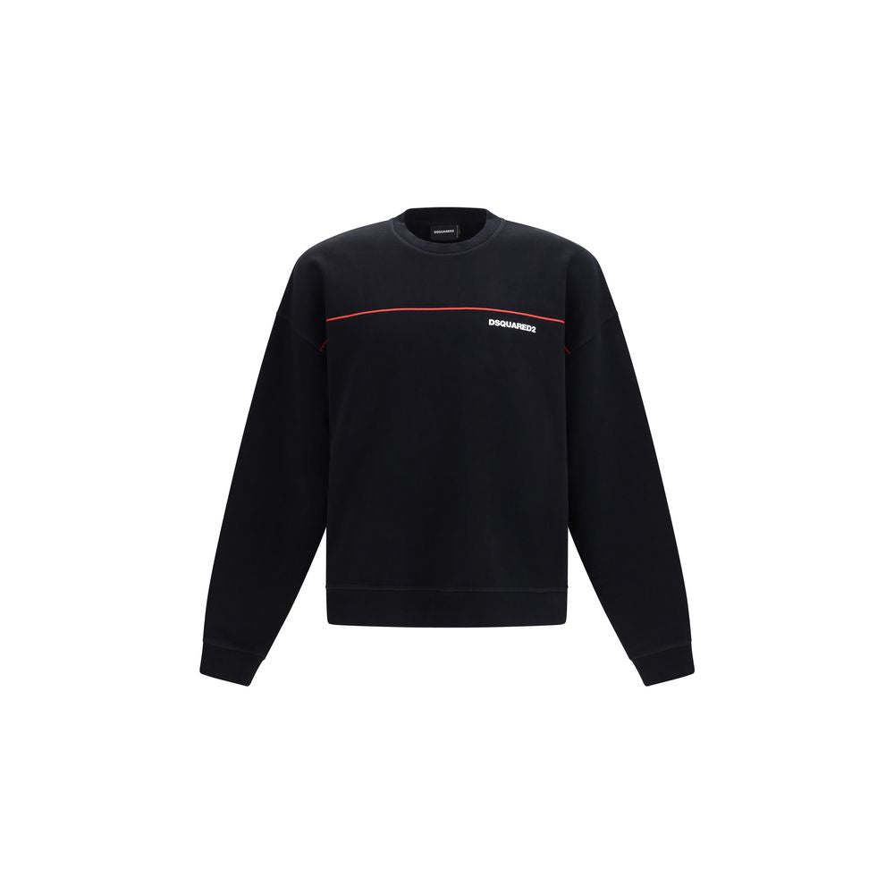 Cotton Crew Neck Sweatshirt With Logo Print