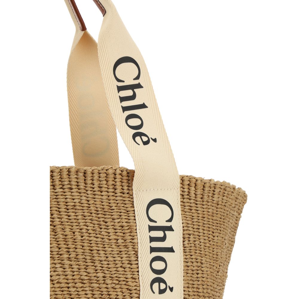Woody Raffia Tote Bag