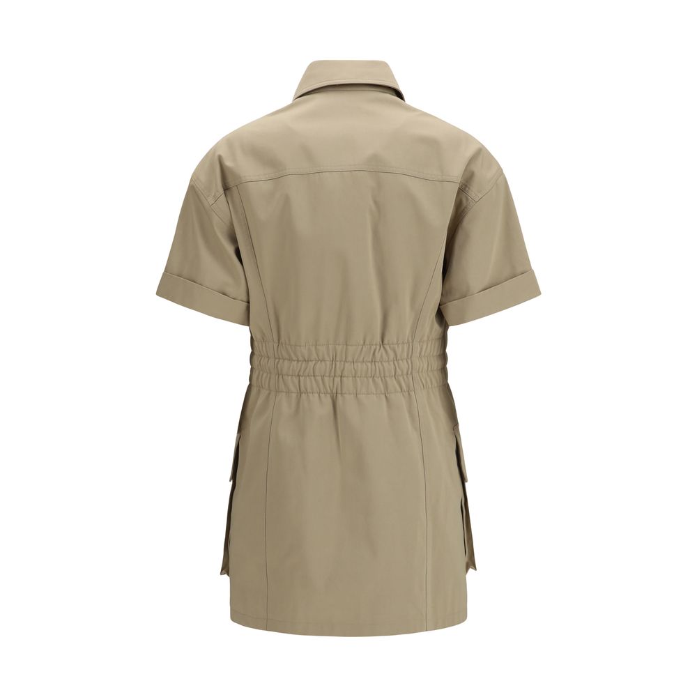 Gabardine Dress With Four Pockets And Buttons