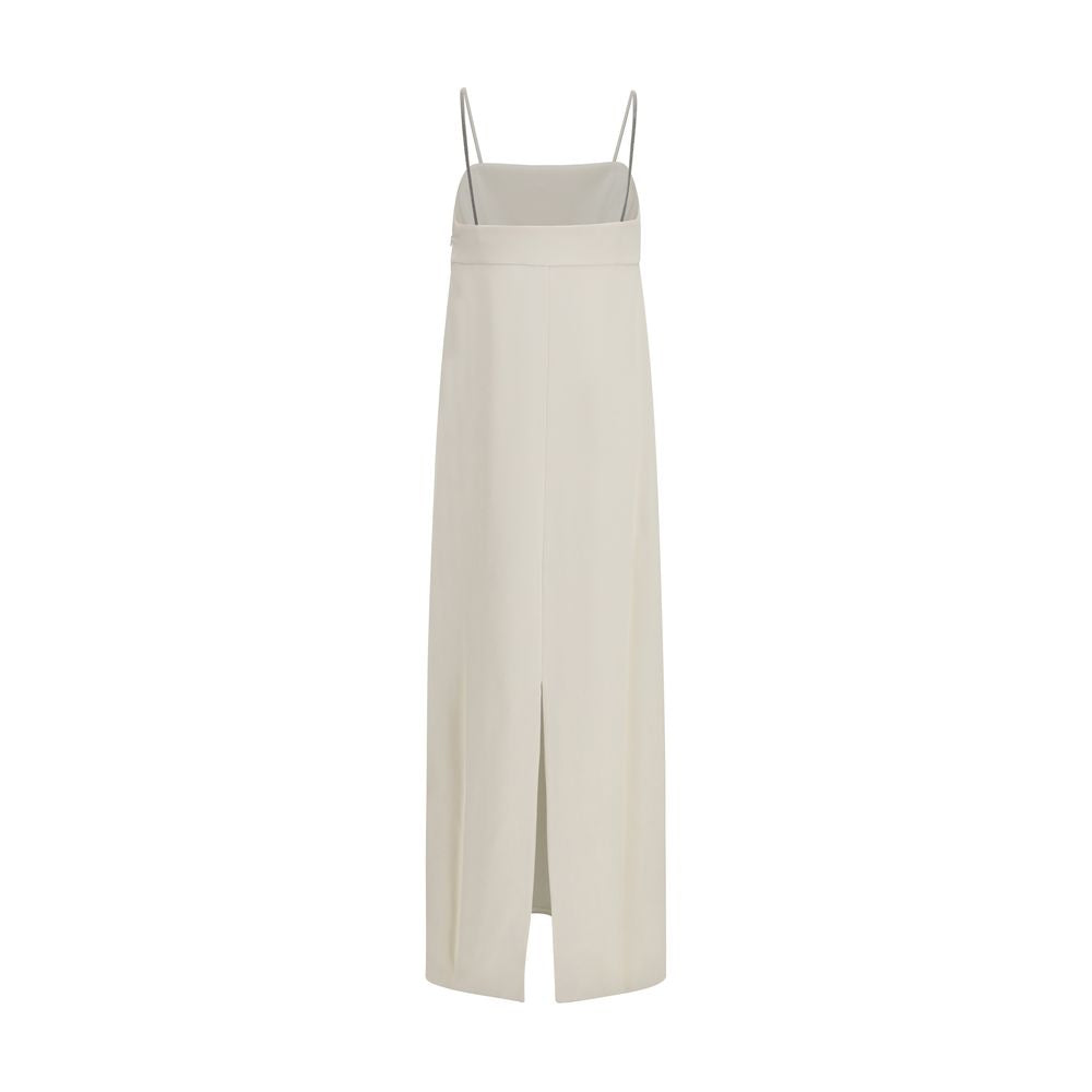 Long Silk Dress With Monili Chain