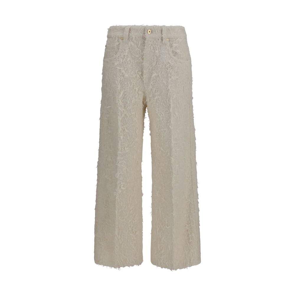 Square-Leg Dyed Furry With Monili