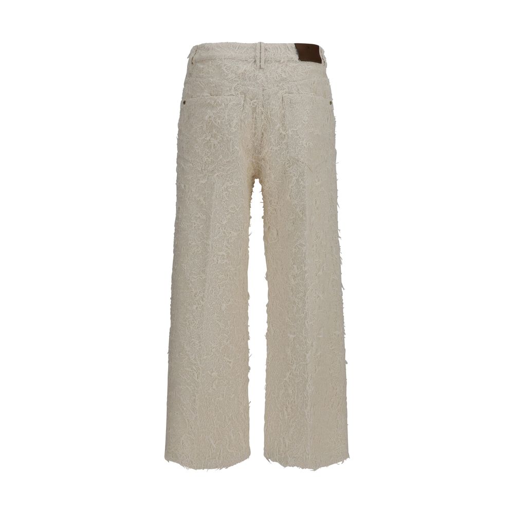 Square-Leg Dyed Furry With Monili