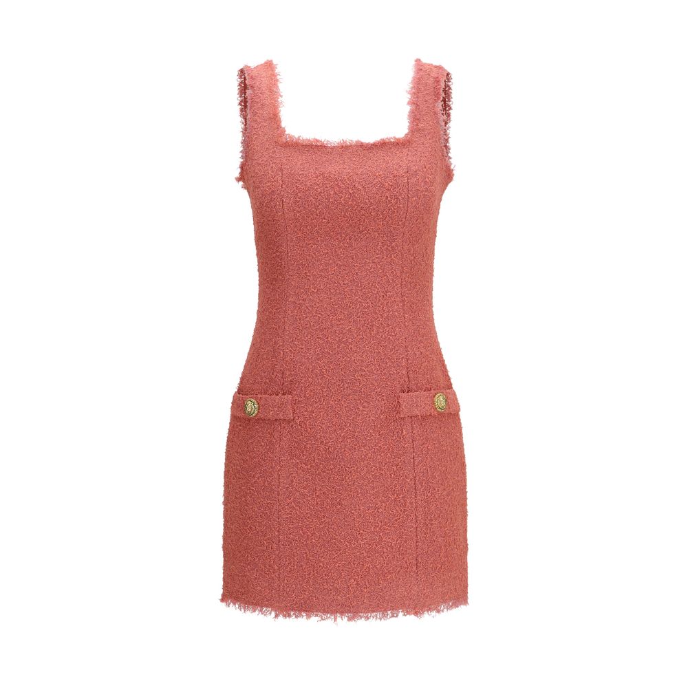 Short Tweed Dress With Two Pockets