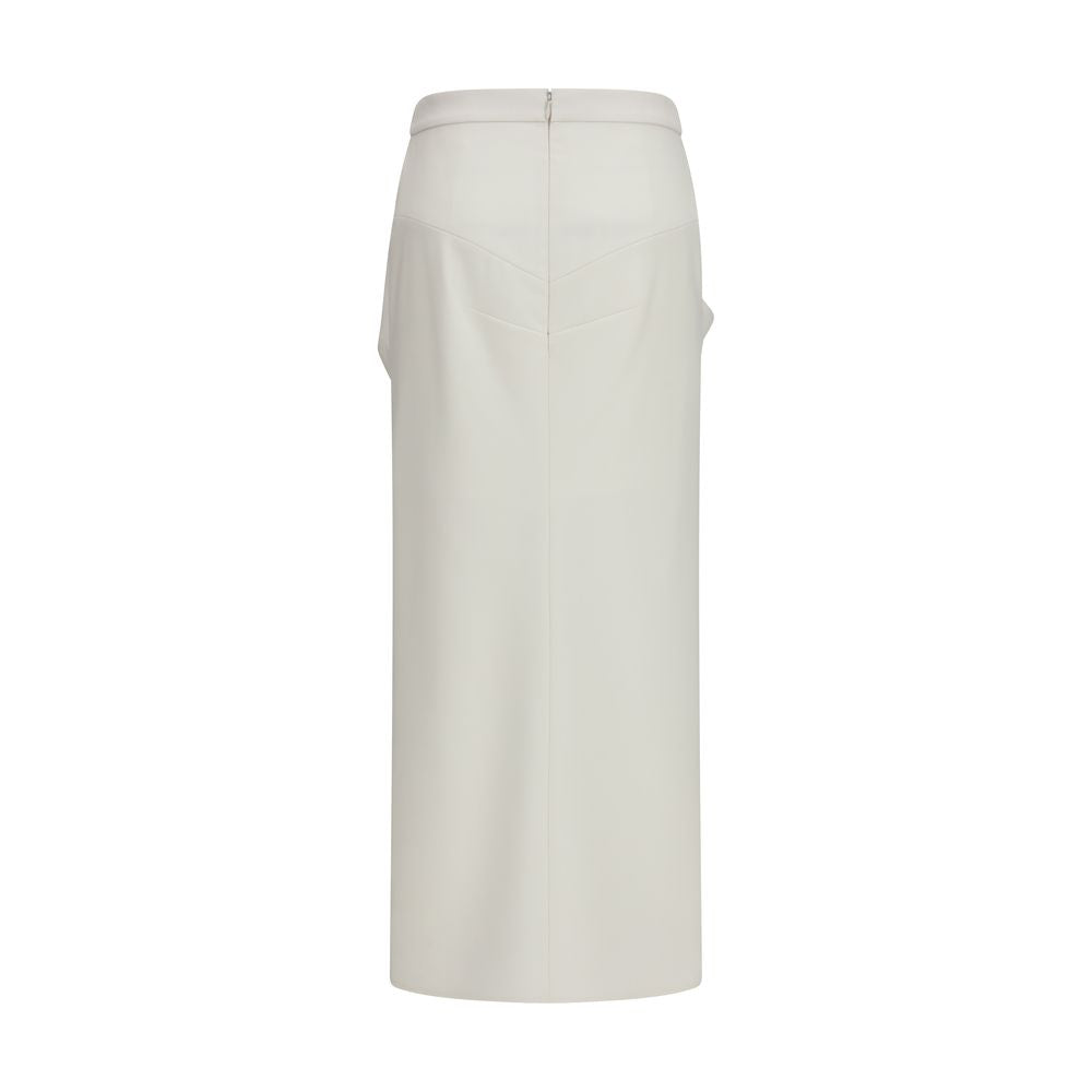 Long Draped Wool And Mohair Skirt