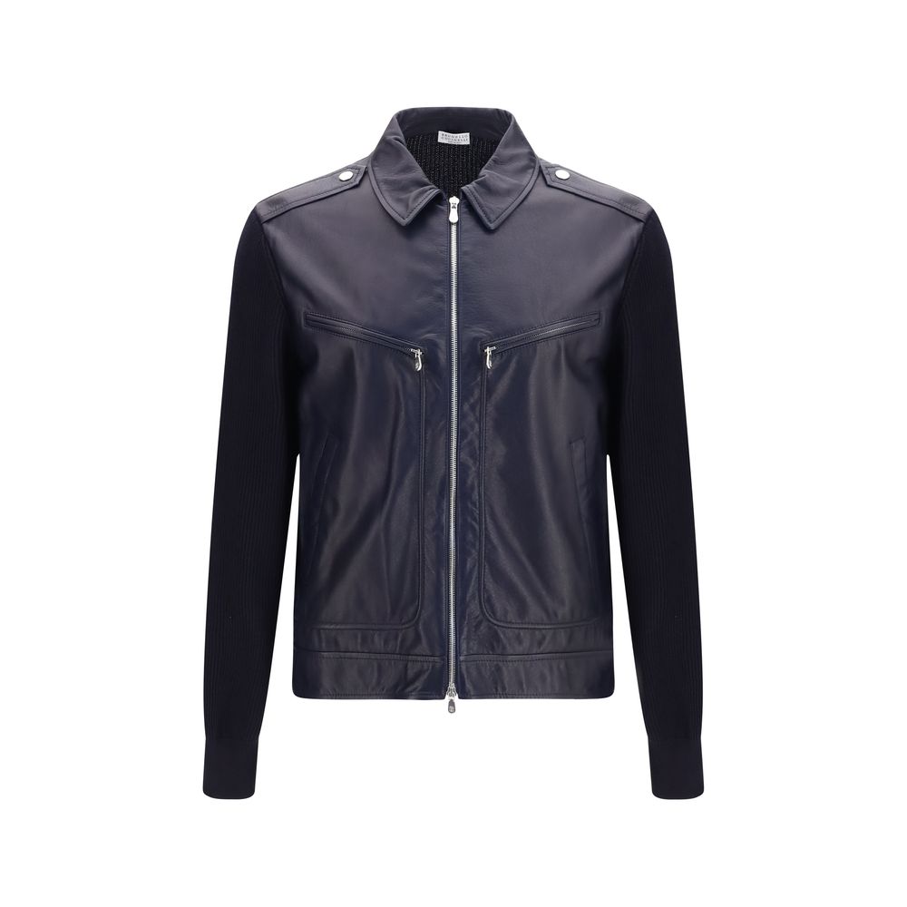 Leather And Knit Jacket