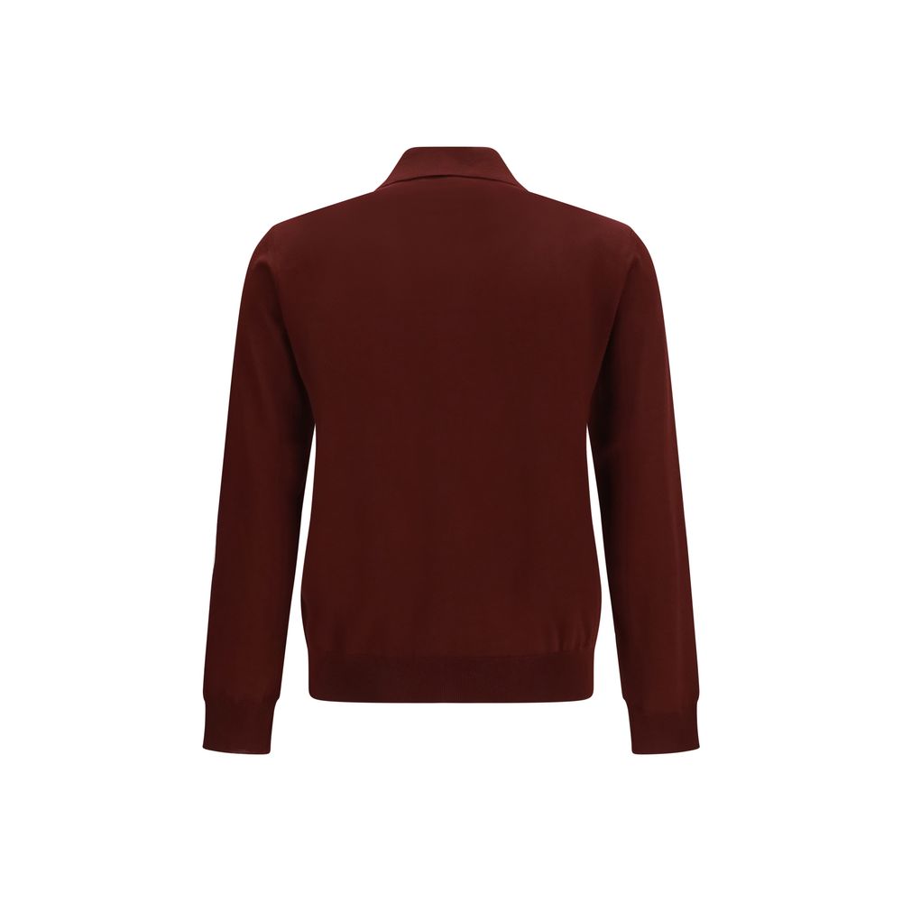 Long-Sleeve Wool Polo