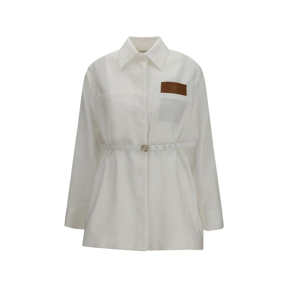 Linen And Cotton Belted Jacket