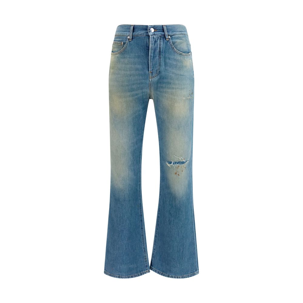 Slash Flared Distressed Jeans