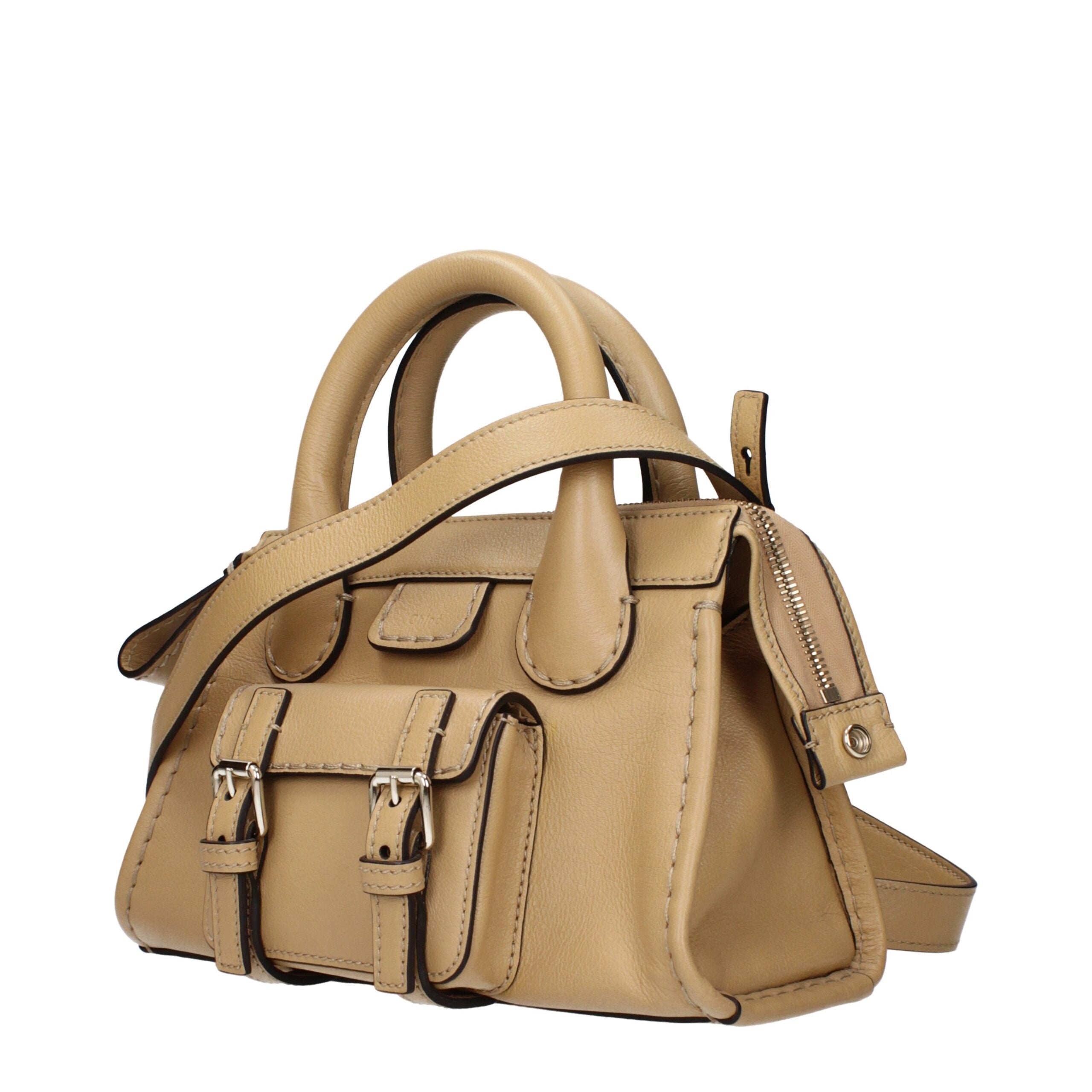 Beige Leather Handbag