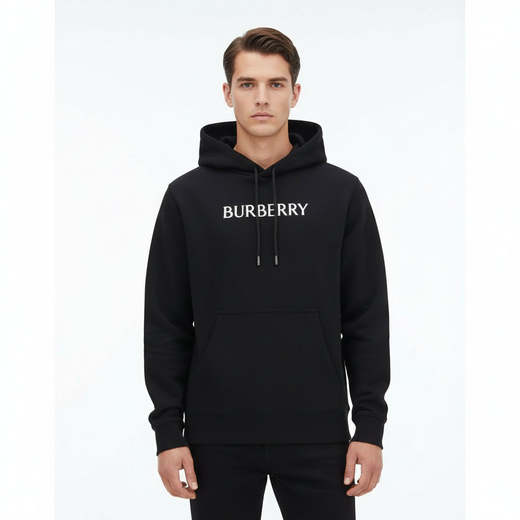 Black Cotton Hoodie