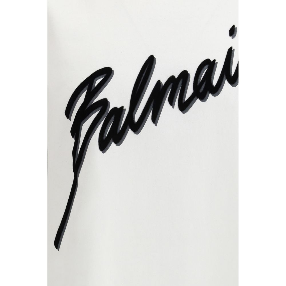 Balmain Lettre Flocked T-Shirt