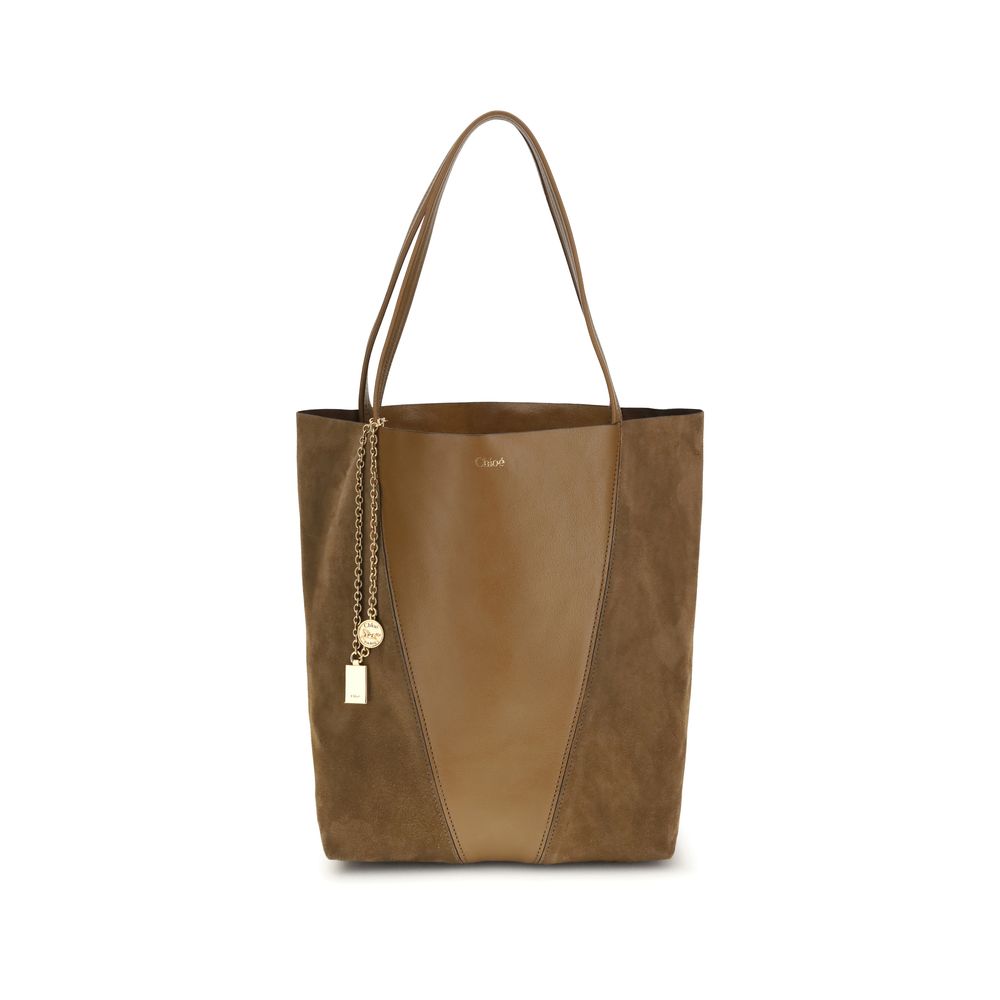 Beige Leather Tote Bag