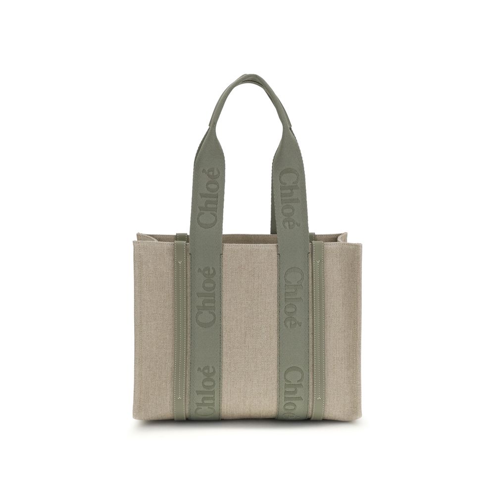 Beige Linen Tote Bag