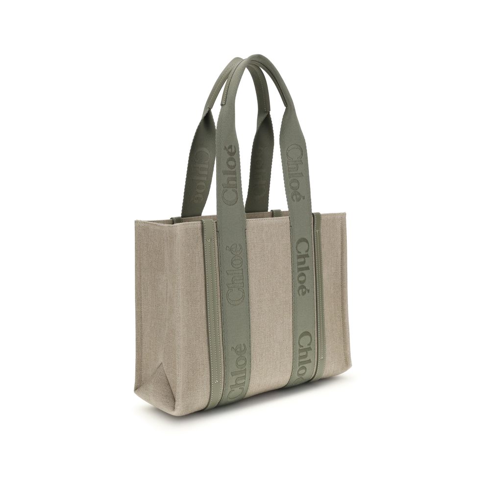 Beige Linen Tote Bag
