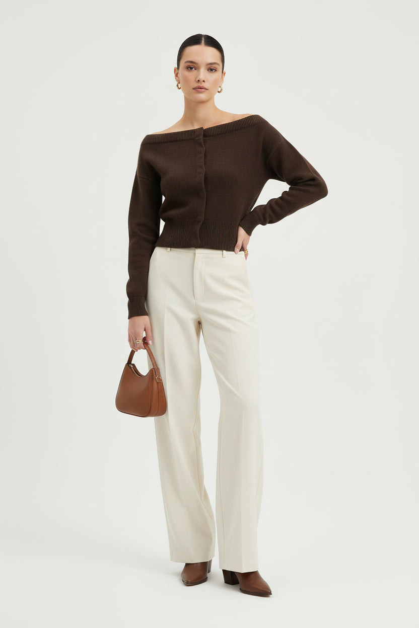 Brown Cashmere Cardigan