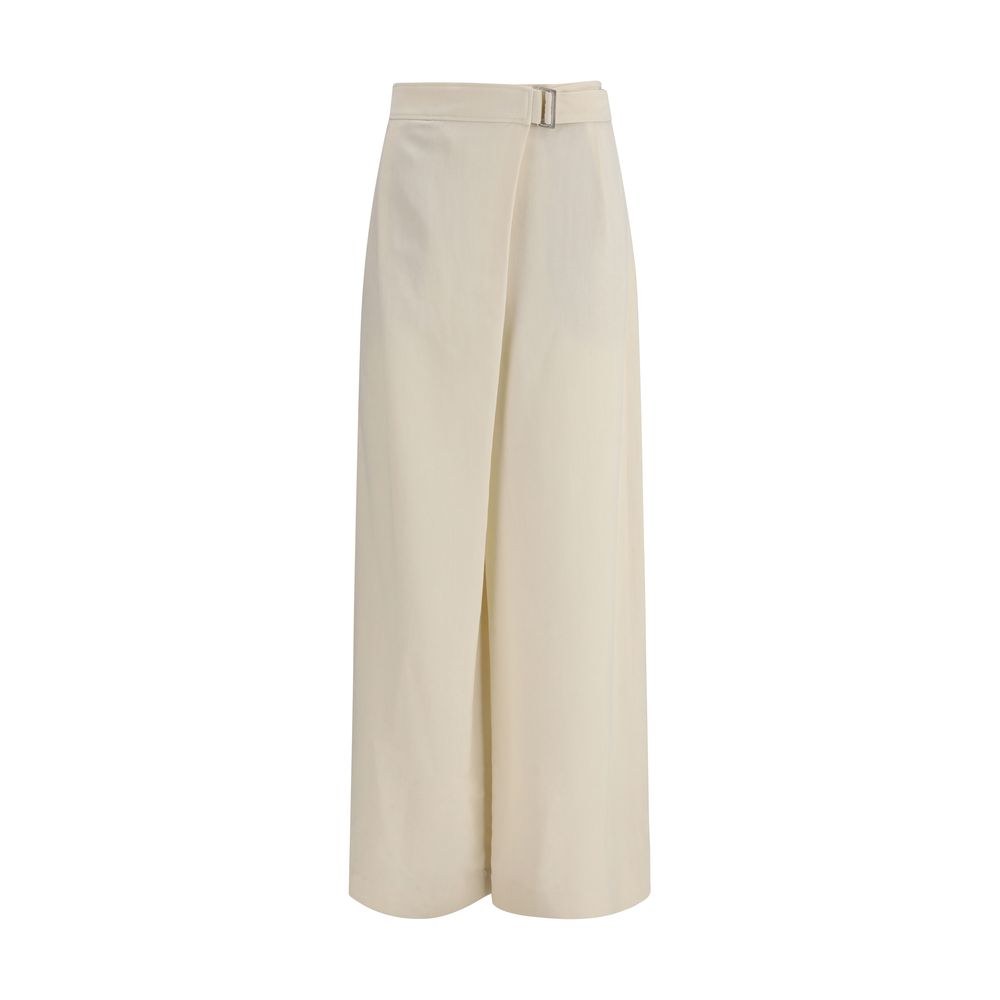 Beige Viscose Casual Pants